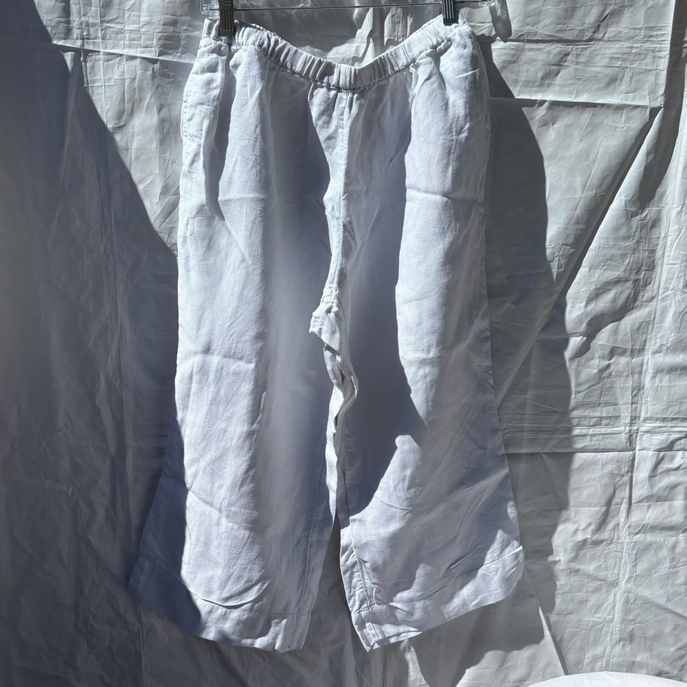 J. Jill White Linen Drawstring Capri Pants